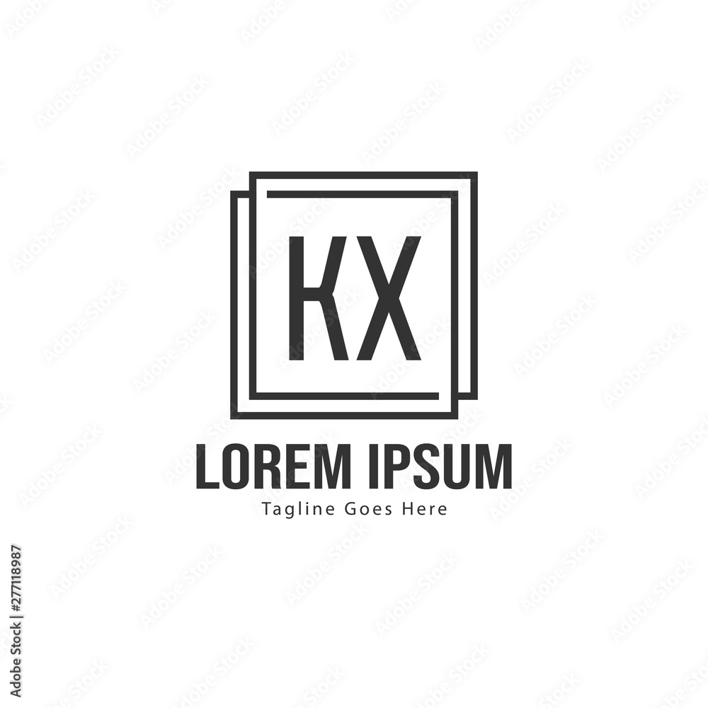 Initial KX logo template with modern frame. Minimalist KX letter logo vector illustration Initial KX logo template with modern frame. Minimalist KX letter logo vector illustration