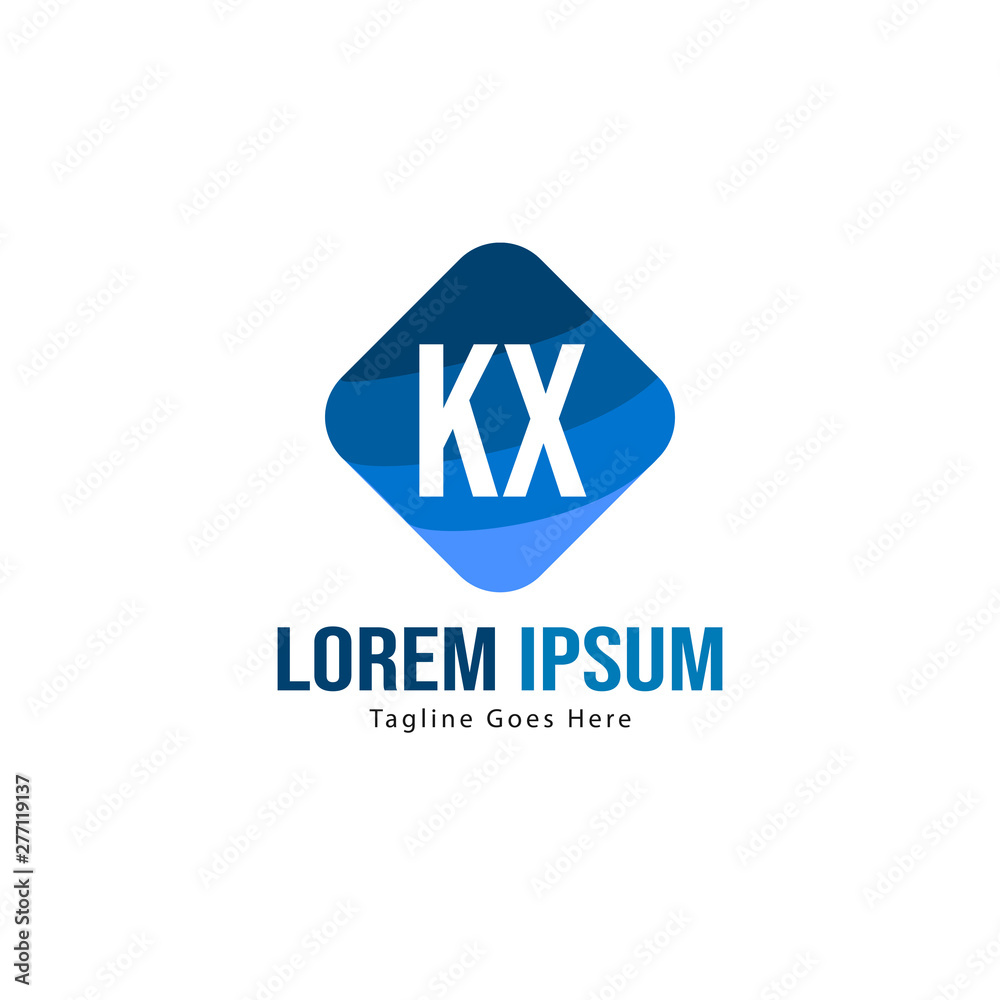 Initial KX logo template with modern frame. Minimalist KX letter logo vector illustration Initial KX logo template with modern frame. Minimalist KX letter logo vector illustration