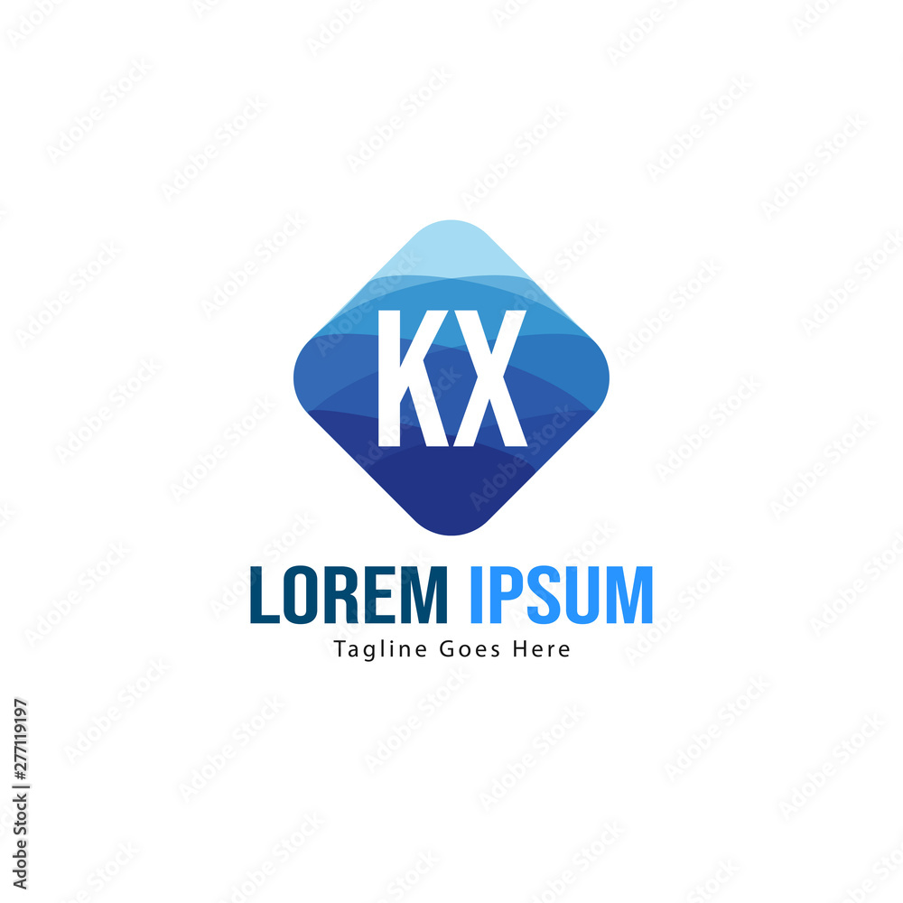 Initial KX logo template with modern frame. Minimalist KX letter logo vector illustration Initial KX logo template with modern frame. Minimalist KX letter logo vector illustration