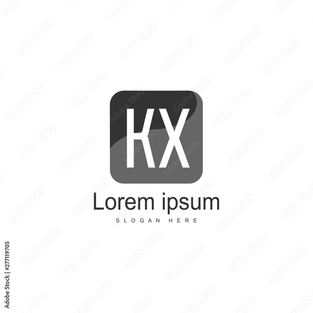 Fototapeta premium Initial KX logo template with modern frame. Minimalist KX letter logo vector illustration