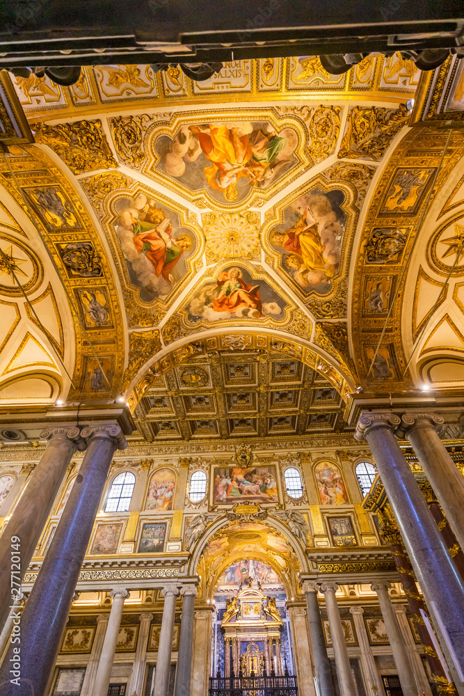 Arches Altar Ceiling Basilica Santa Maria Maggiore Rome Italy