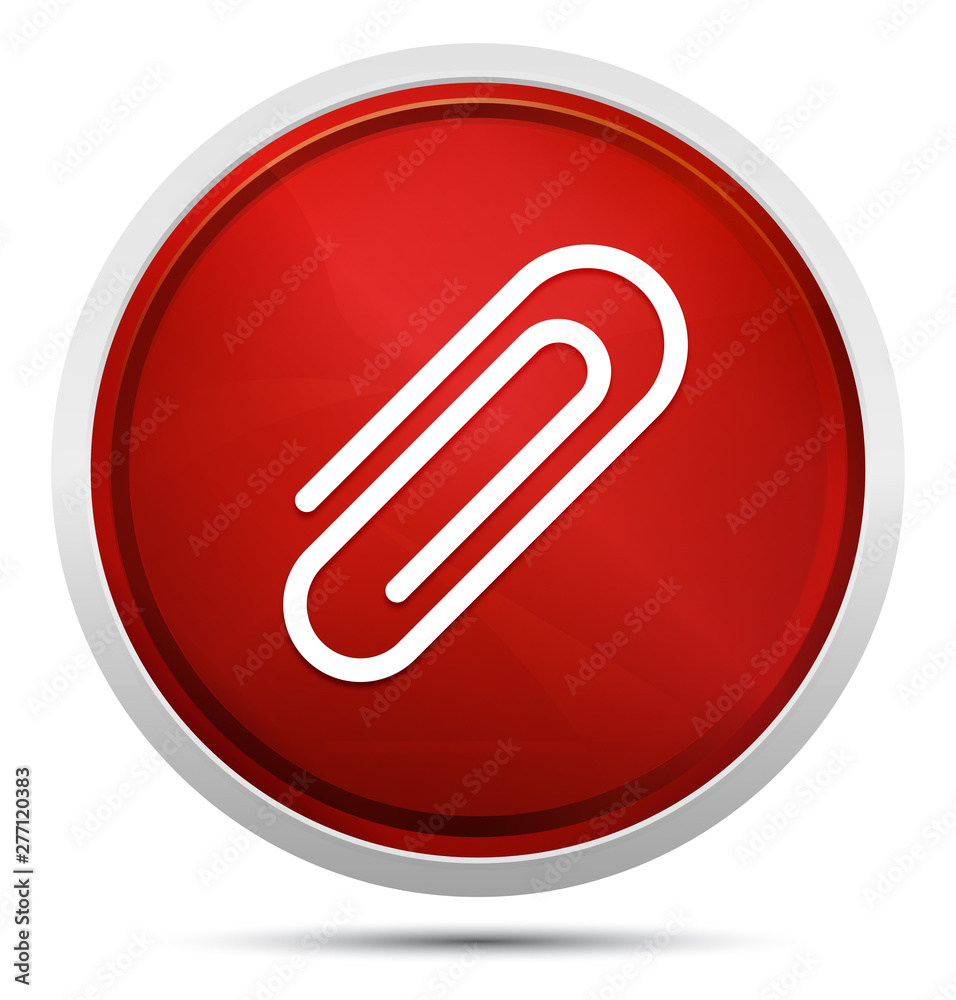 Paper clip icon Promo Red Round Button Paper clip icon Promo Red Round Button