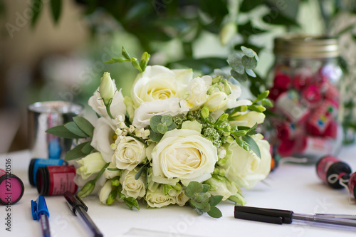 wedding bouquet on a table