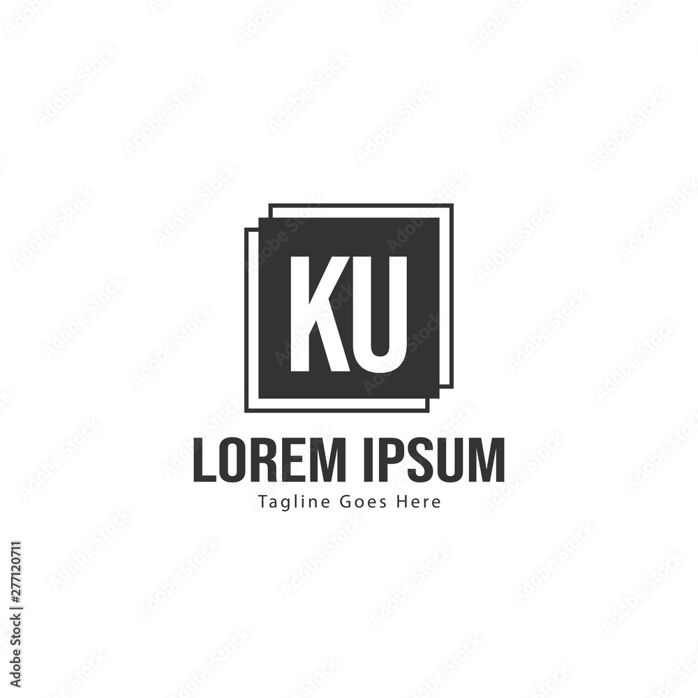 Initial KU logo template with modern frame. Minimalist KU letter logo vector illustration Initial KU logo template with modern frame. Minimalist KU letter logo vector illustration