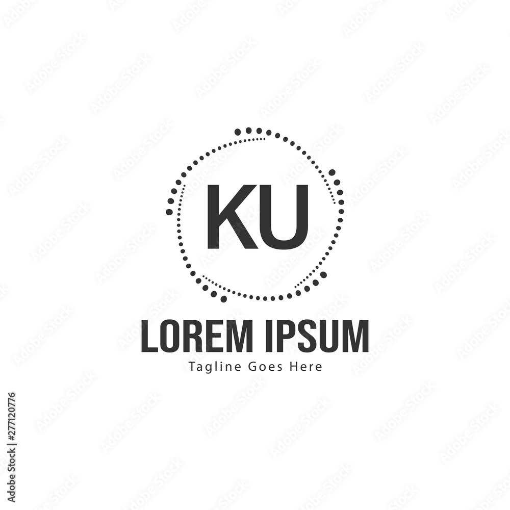 Initial KU logo template with modern frame. Minimalist KU letter logo vector illustration Initial KU logo template with modern frame. Minimalist KU letter logo vector illustration