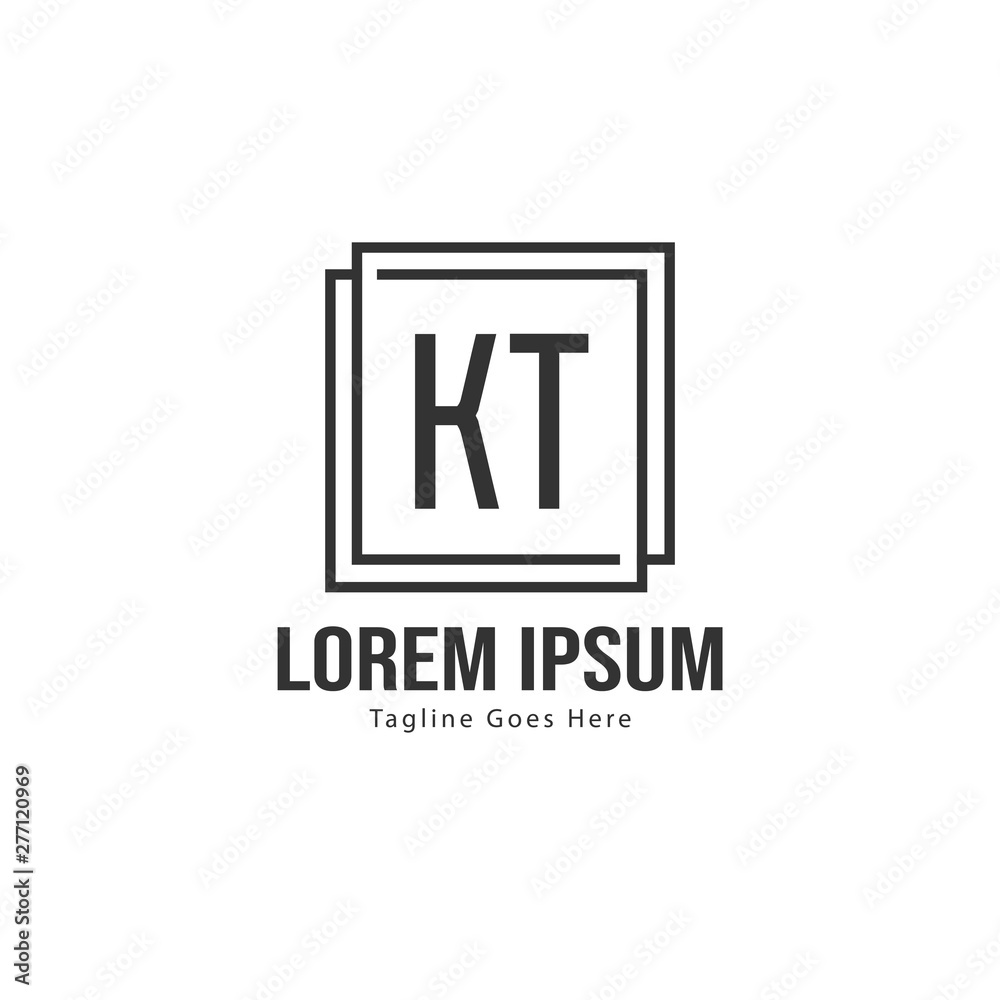 Initial KT logo template with modern frame. Minimalist KT letter logo vector illustration Initial KT logo template with modern frame. Minimalist KT letter logo vector illustration