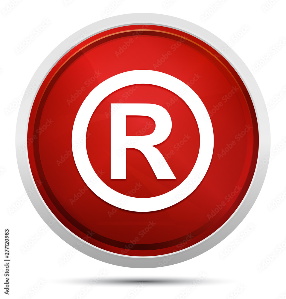 Registered symbol icon Promo Red Round Button Registered symbol icon Promo Red Round Button