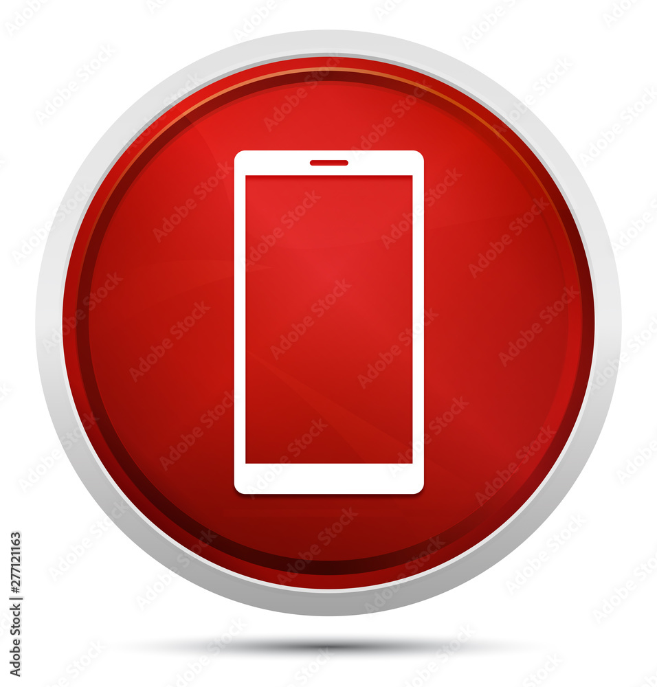 Smartphone icon Promo Red Round Button Smartphone icon Promo Red Round Button