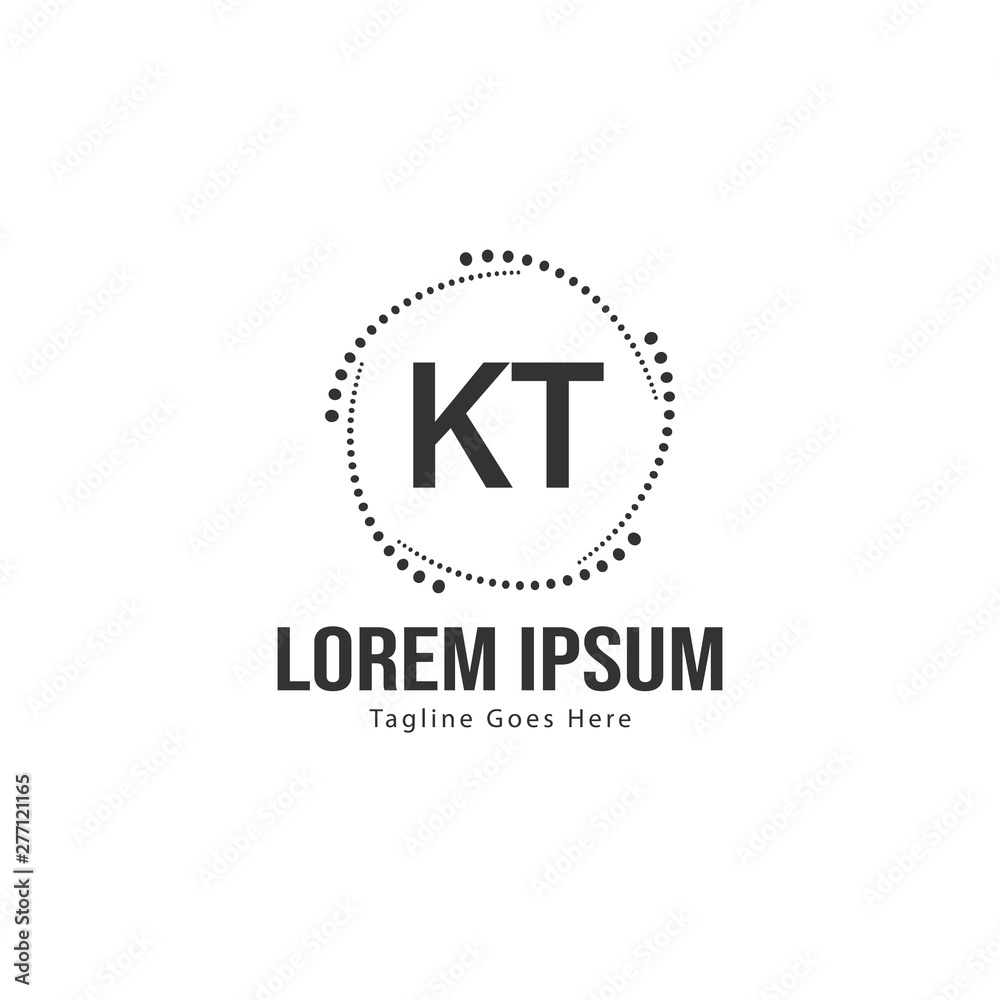 Initial KT logo template with modern frame. Minimalist KT letter logo vector illustration Initial KT logo template with modern frame. Minimalist KT letter logo vector illustration