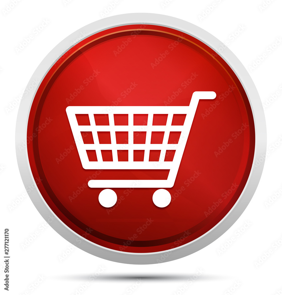 Shopping cart icon Promo Red Round Button Shopping cart icon Promo Red Round Button