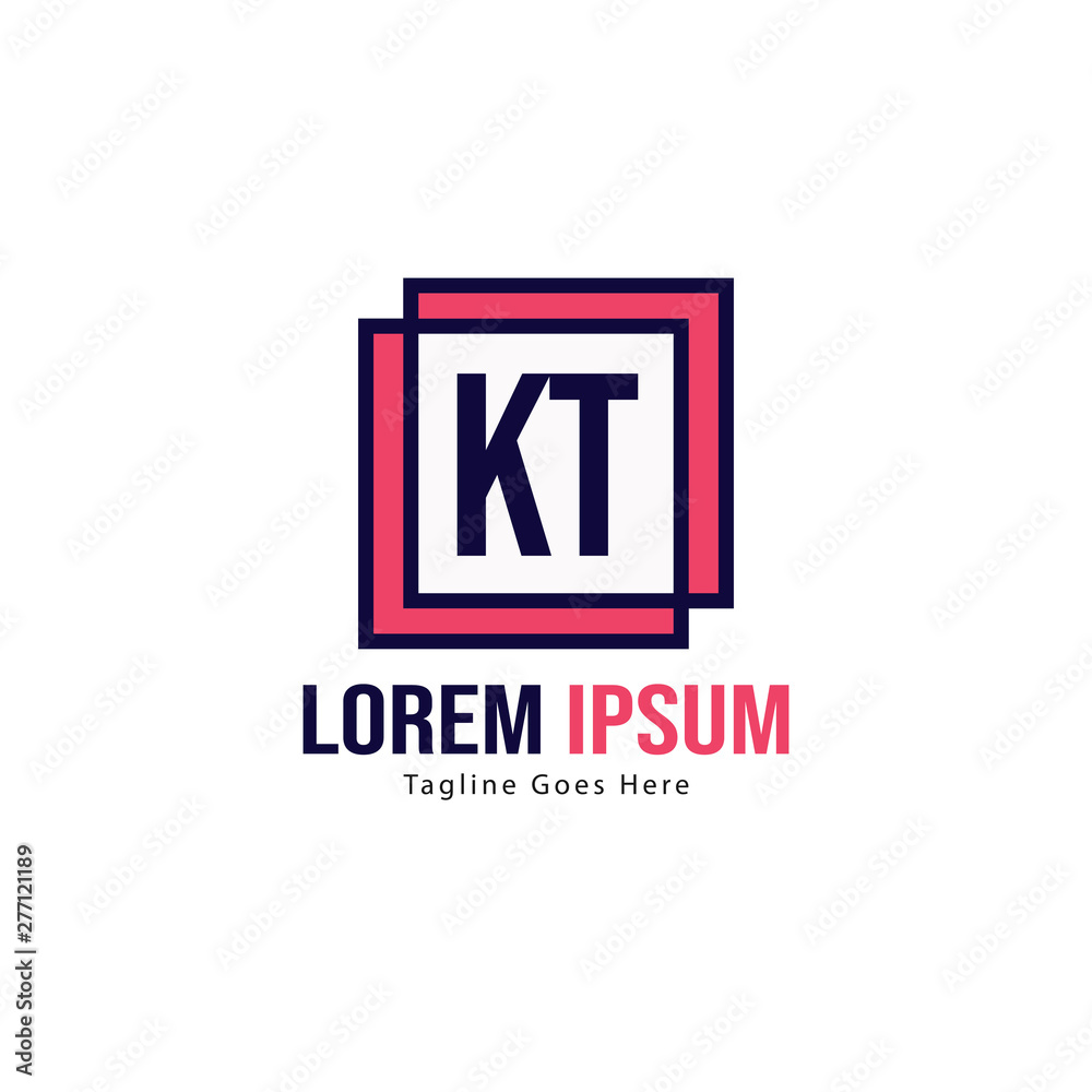 Initial KT logo template with modern frame. Minimalist KT letter logo vector illustration Initial KT logo template with modern frame. Minimalist KT letter logo vector illustration