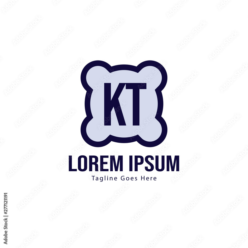 Initial KT logo template with modern frame. Minimalist KT letter logo vector illustration Initial KT logo template with modern frame. Minimalist KT letter logo vector illustration