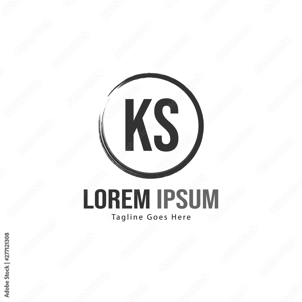 Initial KS logo template with modern frame. Minimalist KS letter logo vector illustration Initial KS logo template with modern frame. Minimalist KS letter logo vector illustration