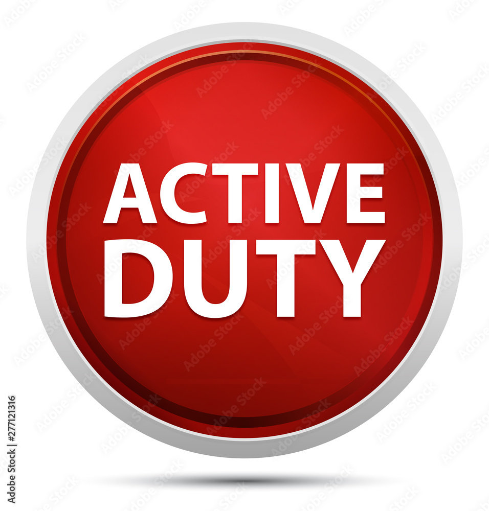 Active Duty Promo Red Round Button Active Duty Promo Red Round Button