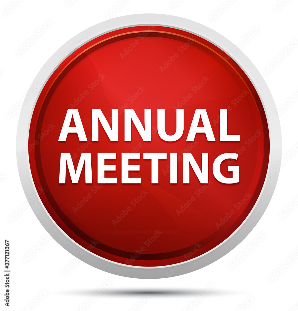 Annual Meeting Promo Red Round Button Annual Meeting Promo Red Round Button