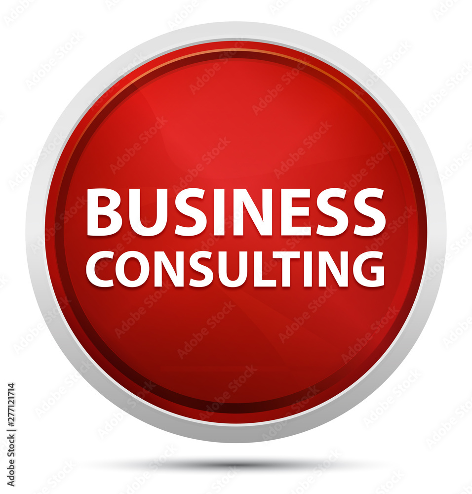 Business Consulting Promo Red Round Button Business Consulting Promo Red Round Button