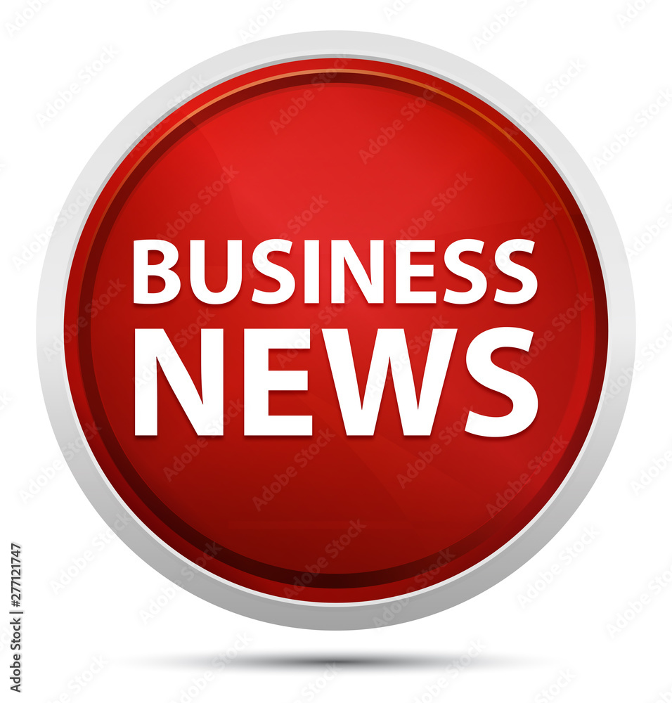 Business News Promo Red Round Button Business News Promo Red Round Button
