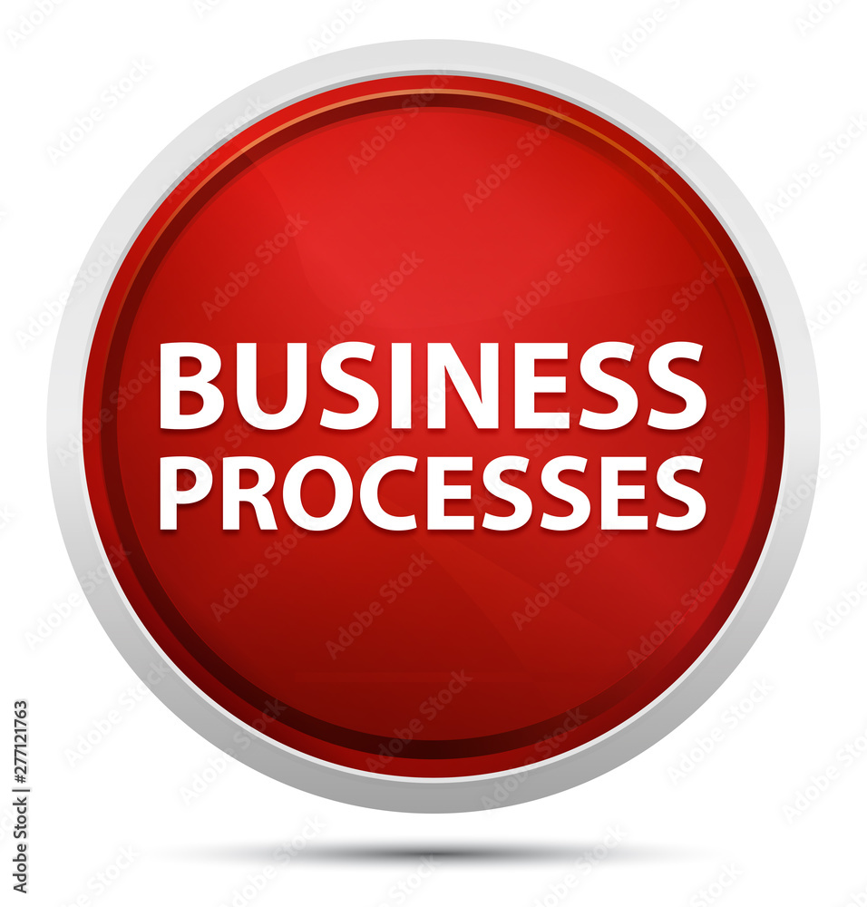 Business Processes Promo Red Round Button Business Processes Promo Red Round Button