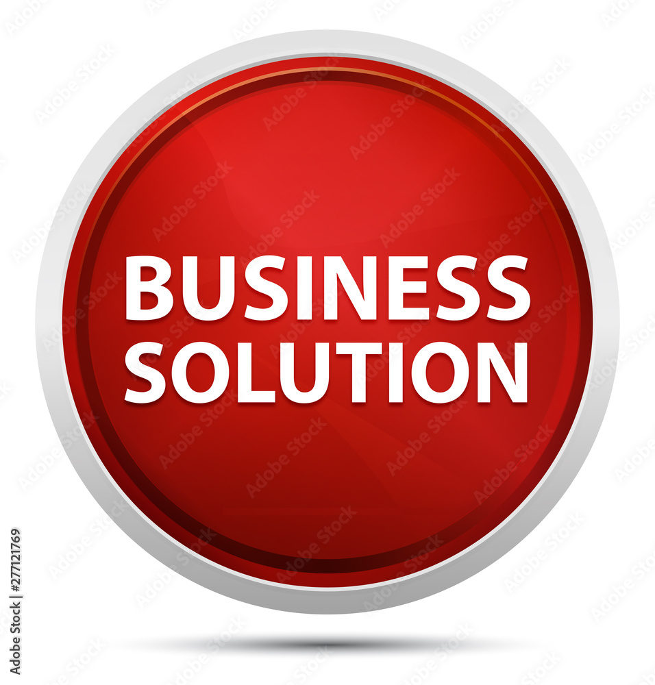 Business Solution Promo Red Round Button Business Solution Promo Red Round Button