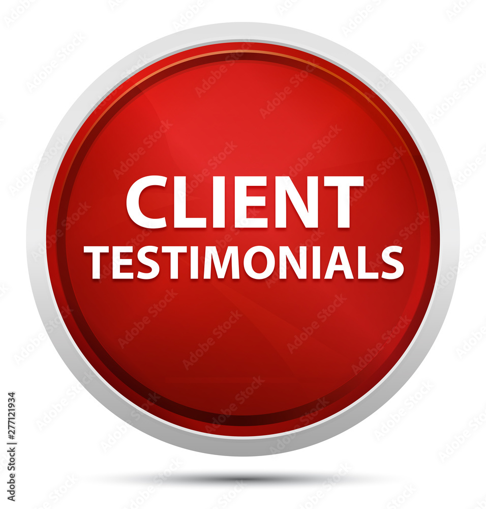 Client Testimonials Promo Red Round Button Client Testimonials Promo Red Round Button