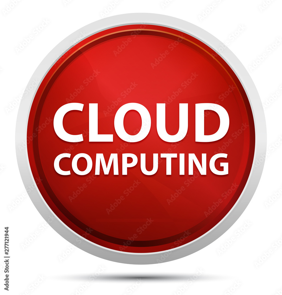 Cloud Computing Promo Red Round Button