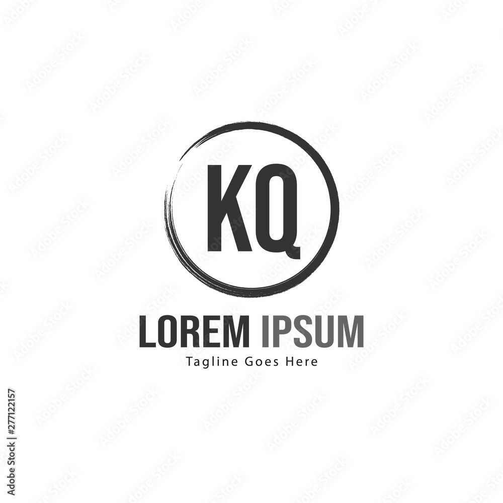 Initial KQ logo template with modern frame. Minimalist KQ letter logo vector illustration Initial KQ logo template with modern frame. Minimalist KQ letter logo vector illustration