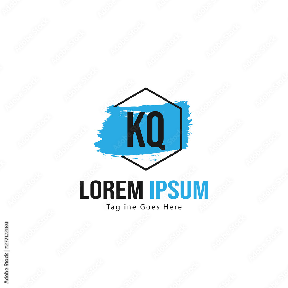 Initial KQ logo template with modern frame. Minimalist KQ letter logo vector illustration Initial KQ logo template with modern frame. Minimalist KQ letter logo vector illustration