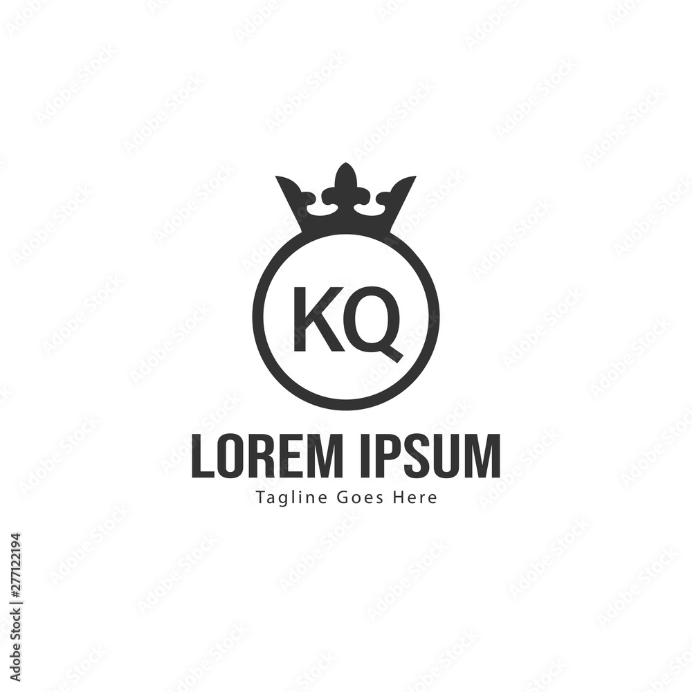 Initial KQ logo template with modern frame. Minimalist KQ letter logo vector illustration Initial KQ logo template with modern frame. Minimalist KQ letter logo vector illustration