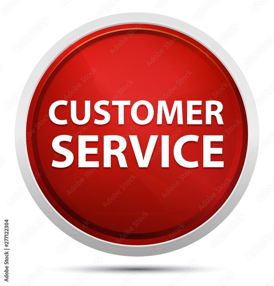 Customer Service Promo Red Round Button Customer Service Promo Red Round Button