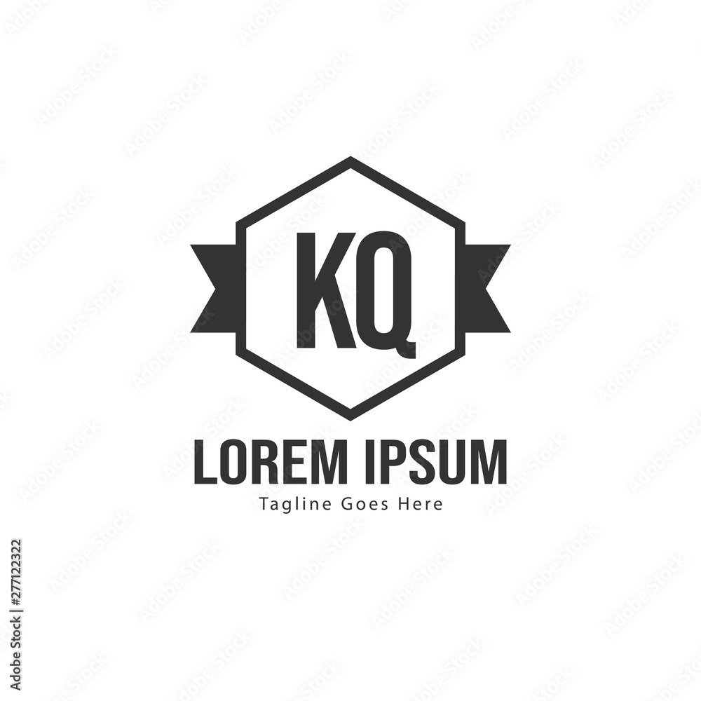 Initial KQ logo template with modern frame. Minimalist KQ letter logo vector illustration Initial KQ logo template with modern frame. Minimalist KQ letter logo vector illustration