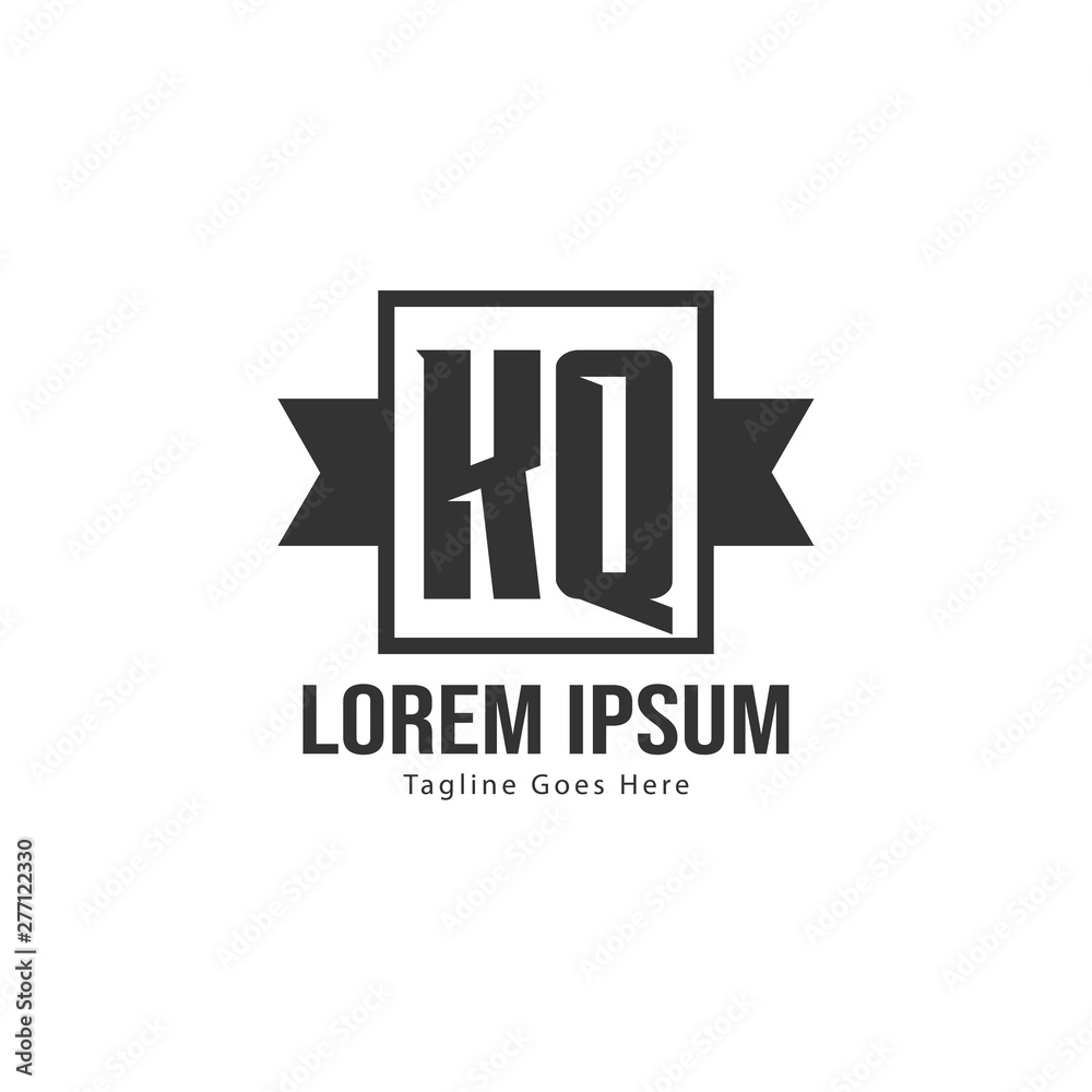Initial KQ logo template with modern frame. Minimalist KQ letter logo vector illustration Initial KQ logo template with modern frame. Minimalist KQ letter logo vector illustration
