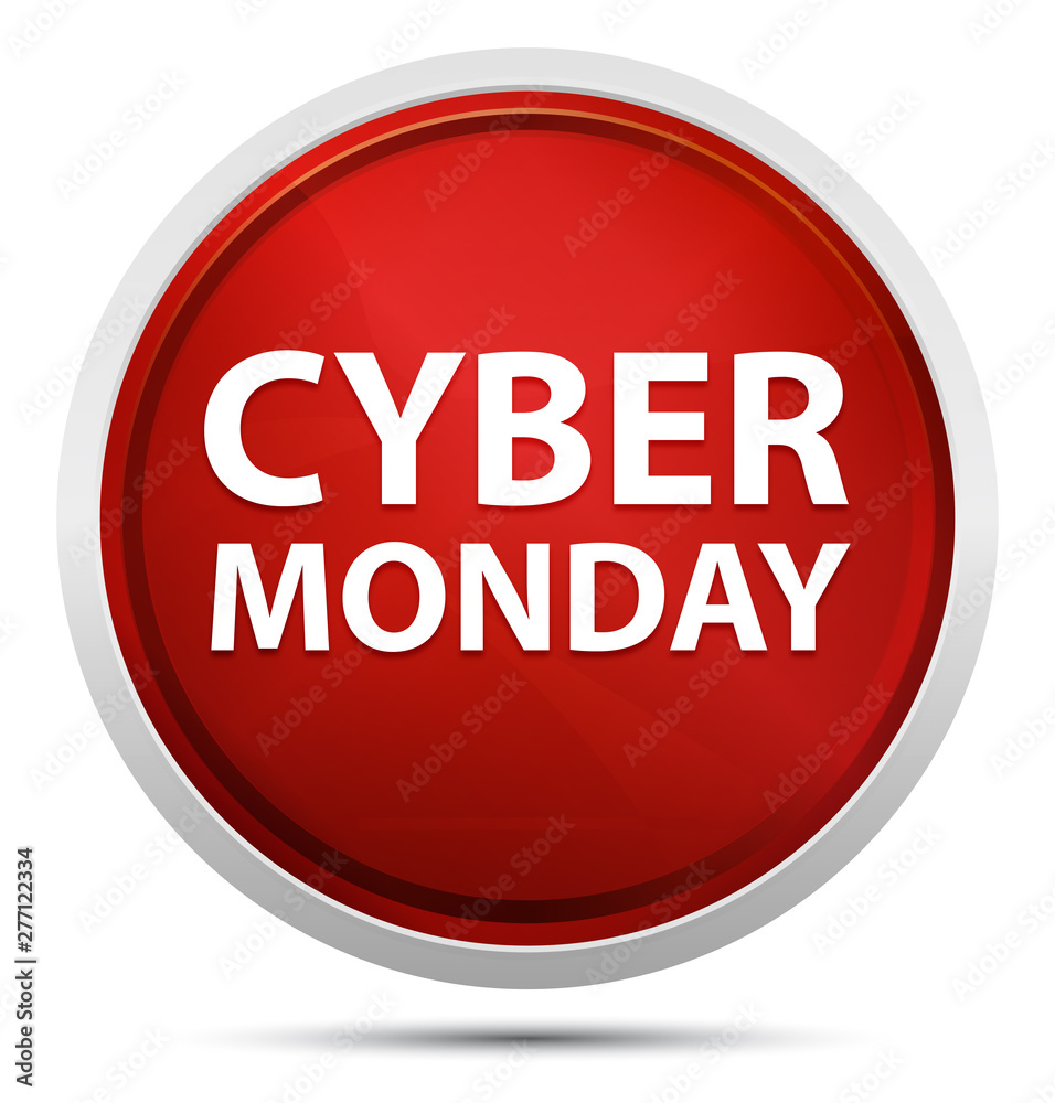 Cyber Monday Promo Red Round Button