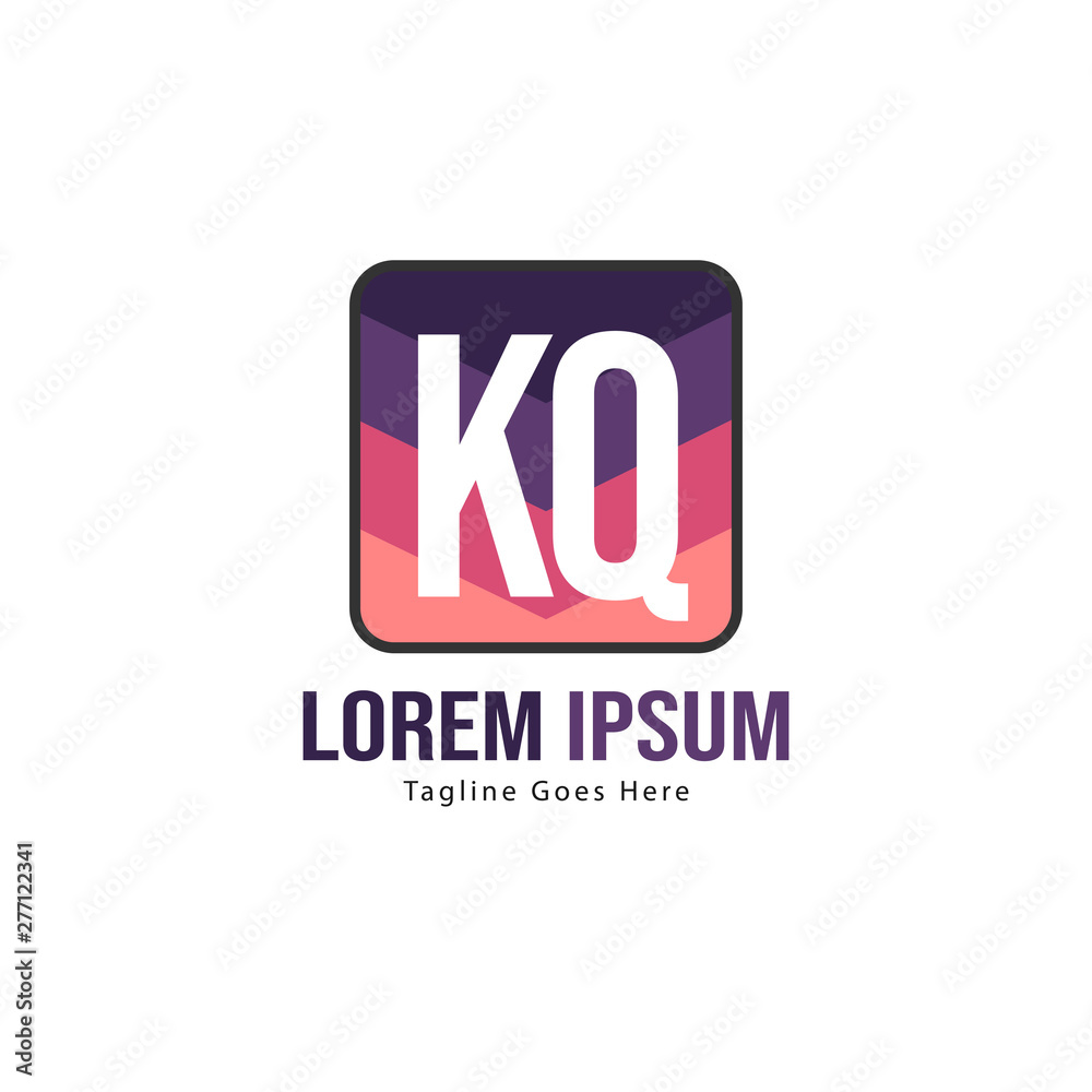 Obraz premium Initial KQ logo template with modern frame. Minimalist KQ letter logo vector illustration
