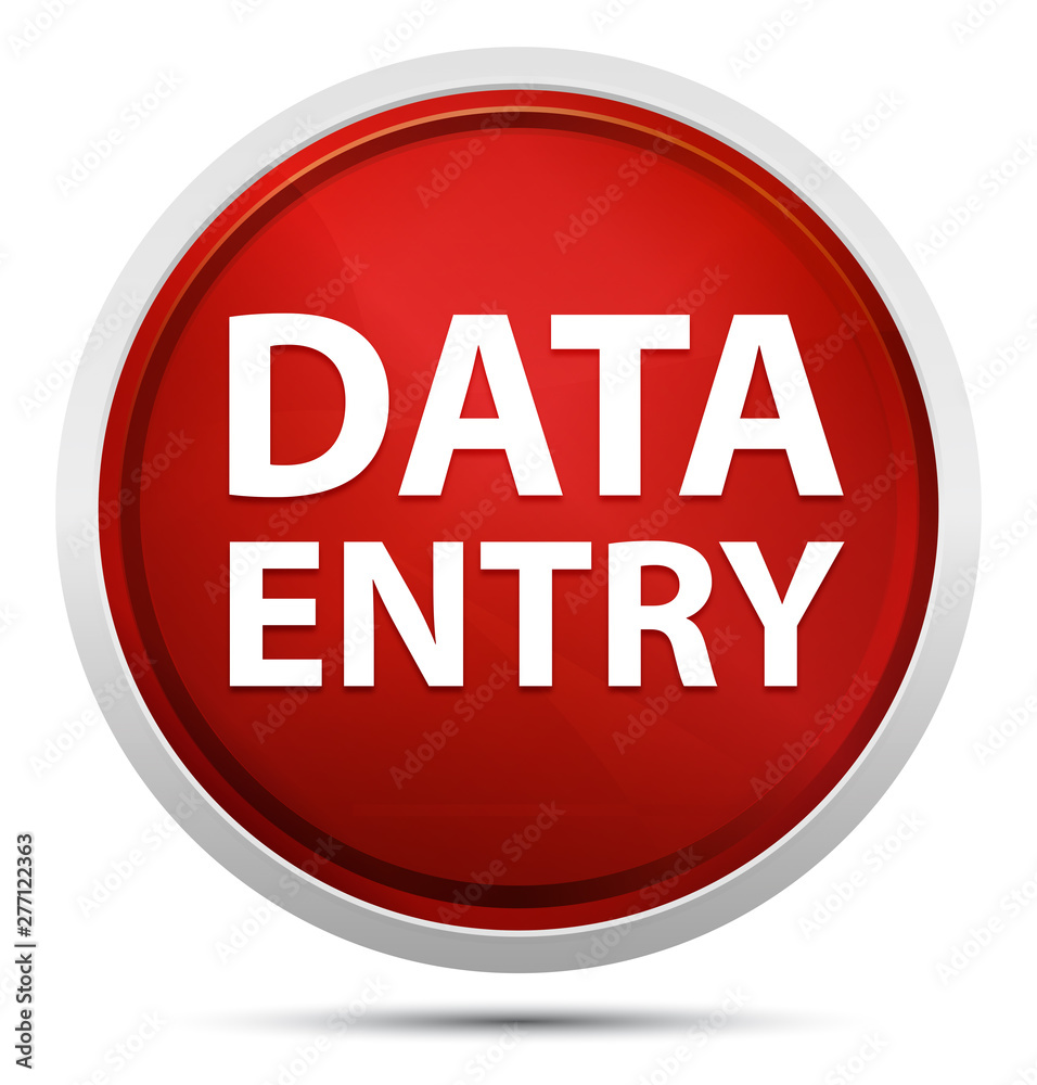 Data Entry Promo Red Round Button Data Entry Promo Red Round Button