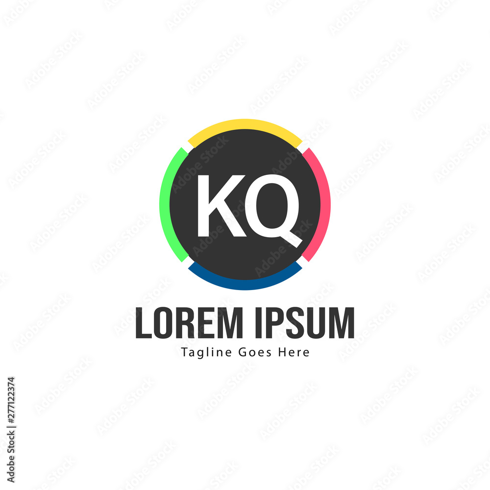 Initial KQ logo template with modern frame. Minimalist KQ letter logo vector illustration Initial KQ logo template with modern frame. Minimalist KQ letter logo vector illustration