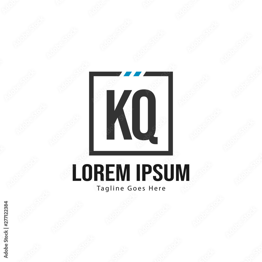 Initial KQ logo template with modern frame. Minimalist KQ letter logo vector illustration Initial KQ logo template with modern frame. Minimalist KQ letter logo vector illustration