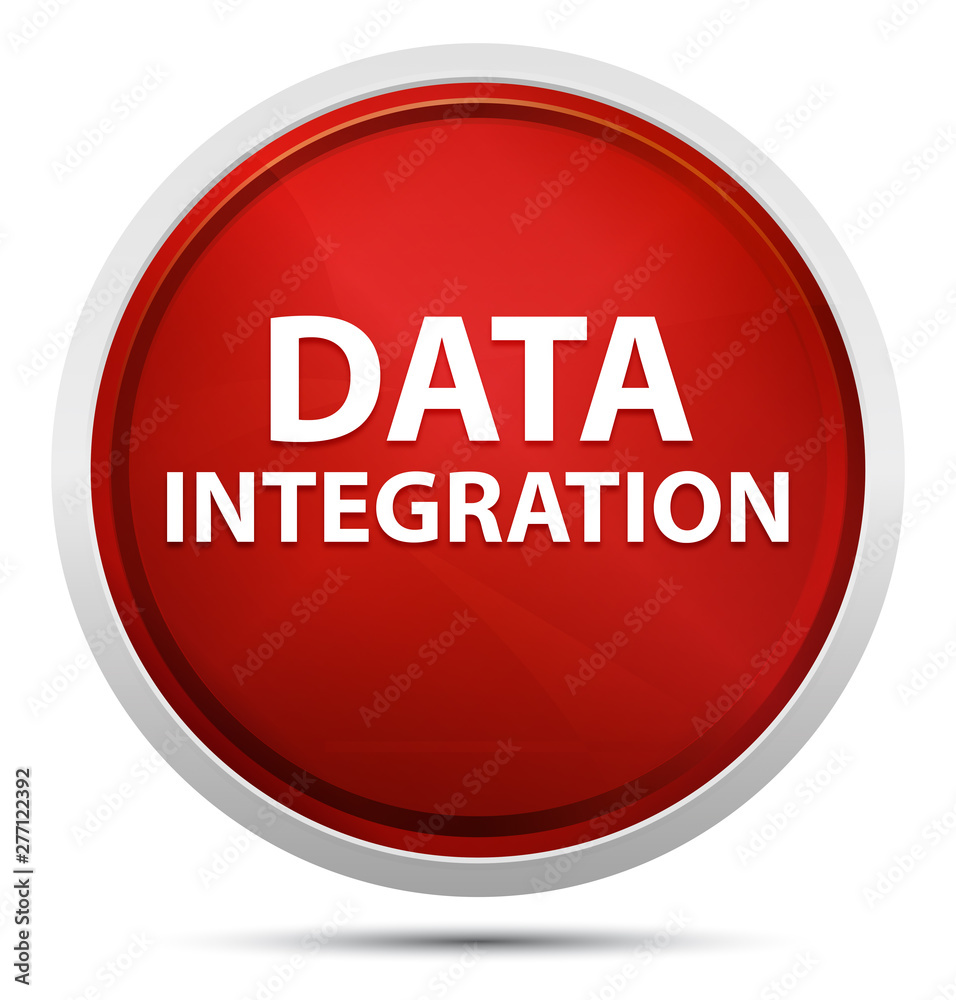 Data Integration Promo Red Round Button Data Integration Promo Red Round Button