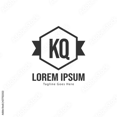 Initial KQ logo template with modern frame. Minimalist KQ letter logo vector illustration