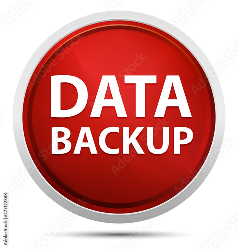 Data Backup Promo Red Round Button