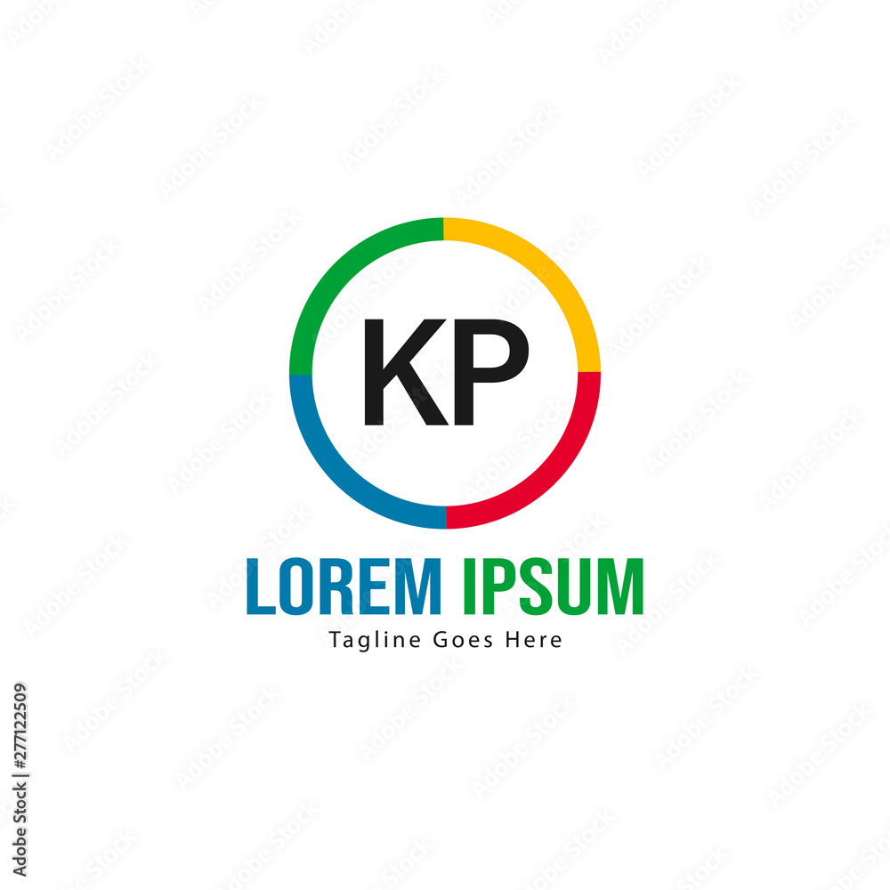 Initial KP logo template with modern frame. Minimalist KP letter logo vector illustration Initial KP logo template with modern frame. Minimalist KP letter logo vector illustration