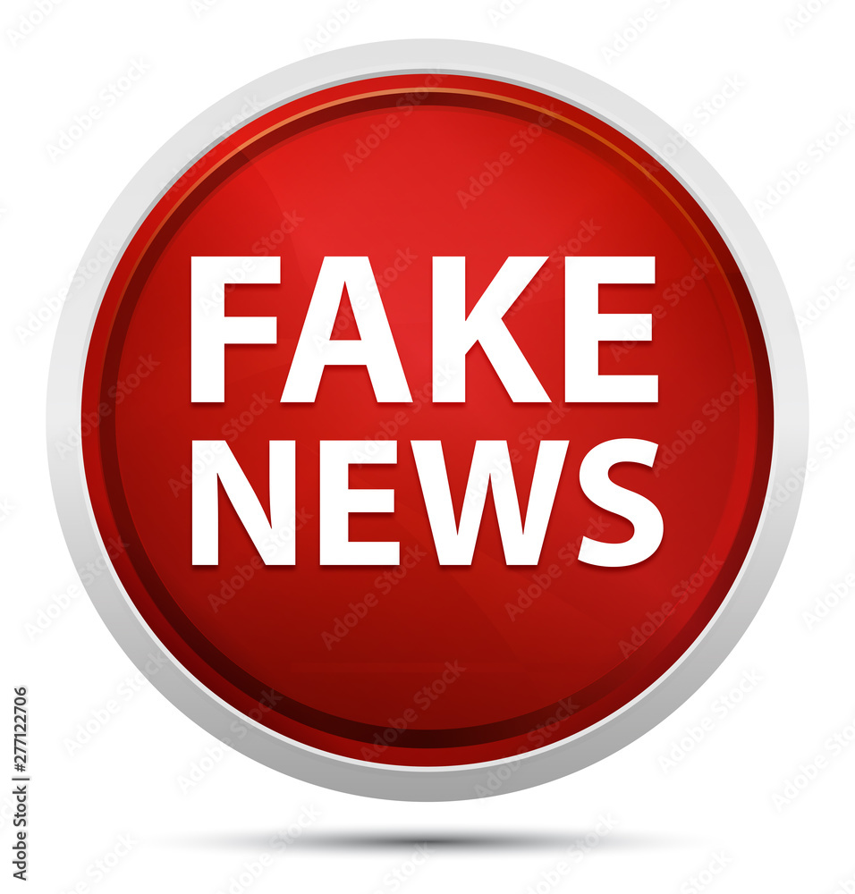 Fake News Promo Red Round Button Fake News Promo Red Round Button