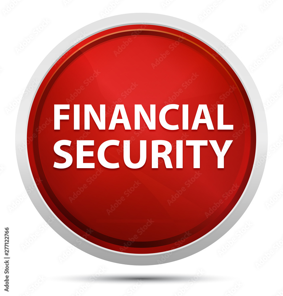 Financial Security Promo Red Round Button Financial Security Promo Red Round Button