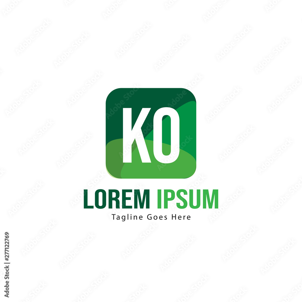 Initial KO logo template with modern frame. Minimalist KO letter logo vector illustration Initial KO logo template with modern frame. Minimalist KO letter logo vector illustration