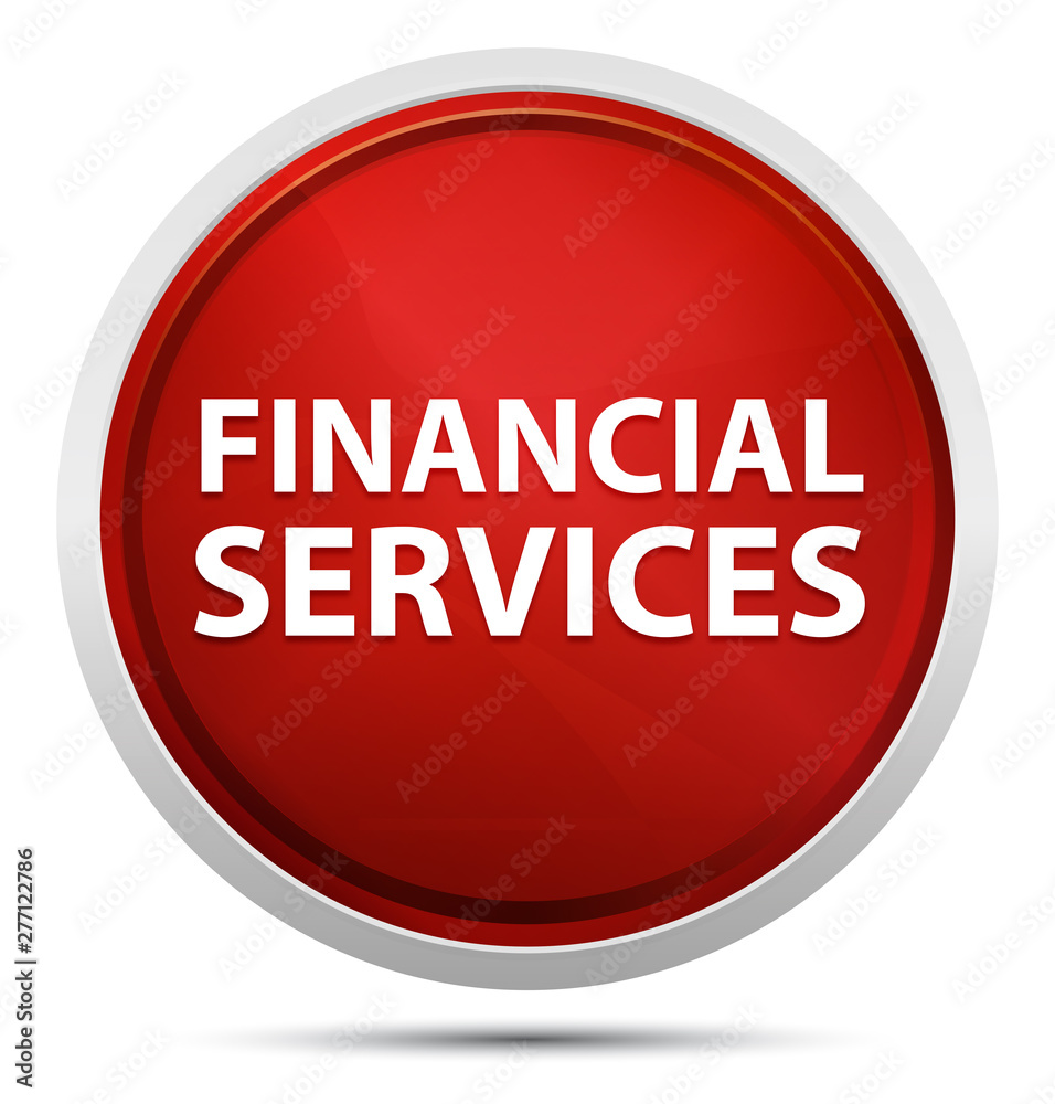 Financial Services Promo Red Round Button Financial Services Promo Red Round Button