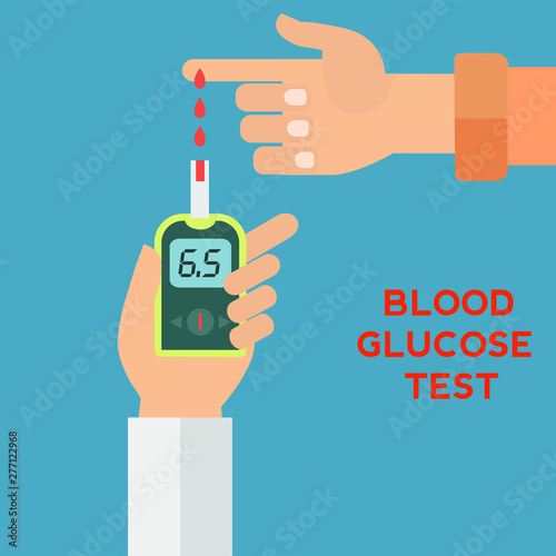 Blood glucose test vector illustration