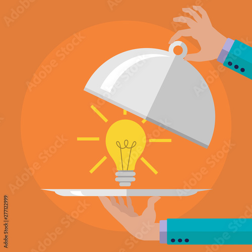 Serving an idea on a platter vector concept