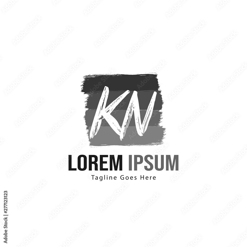 Initial KN logo template with modern frame. Minimalist KN letter logo vector illustration Initial KN logo template with modern frame. Minimalist KN letter logo vector illustration