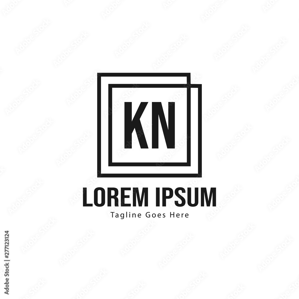 Initial KN logo template with modern frame. Minimalist KN letter logo vector illustration Initial KN logo template with modern frame. Minimalist KN letter logo vector illustration