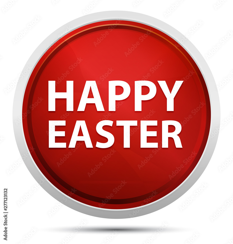 Happy Easter Promo Red Round Button Happy Easter Promo Red Round Button