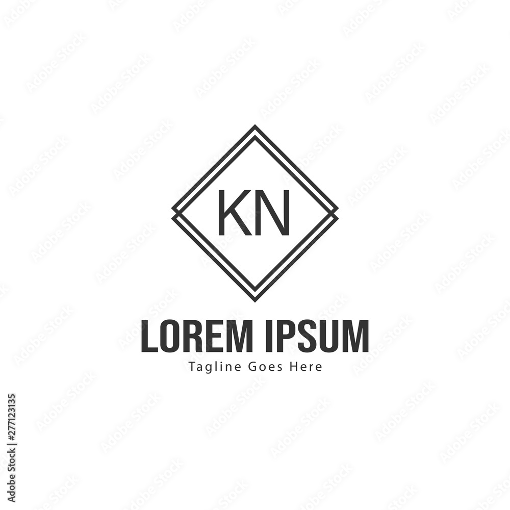 Initial KN logo template with modern frame. Minimalist KN letter logo vector illustration Initial KN logo template with modern frame. Minimalist KN letter logo vector illustration